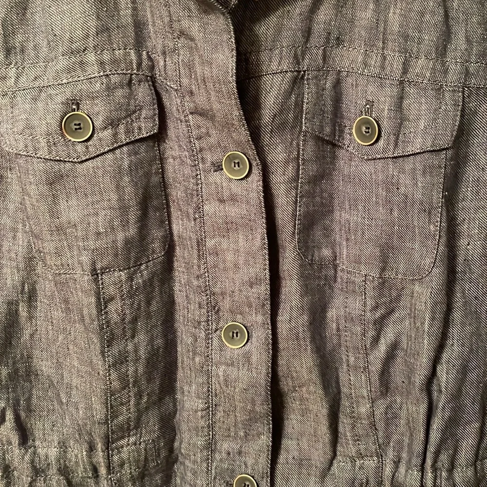 J. McLaughlin‎ Women’s Skye Jacket Small NWT $228 Denim Solid Button 100% Linen